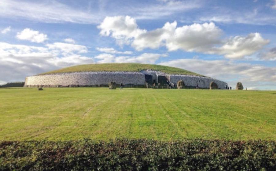 The Newgrange prehistoric monument in Ireland is a large circular mound containing a chamber