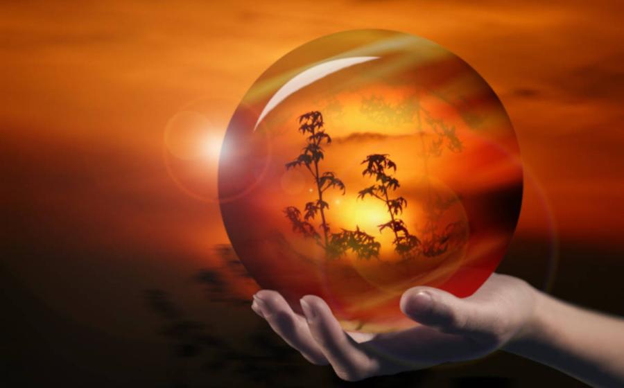Image of transparent crystal ball.