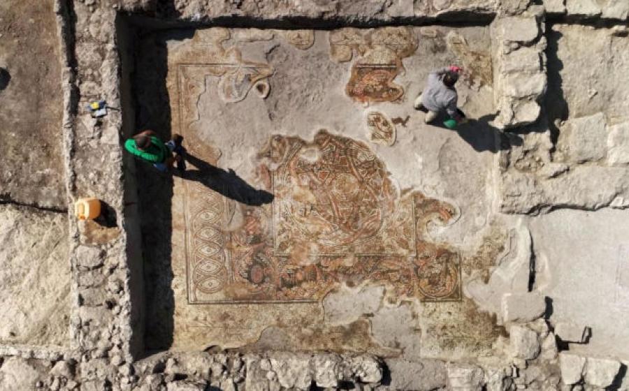 Magnificent mosaics attesting to the great wealth and prosperity of the ancient Samaritan community discovered at Kafr Qasim