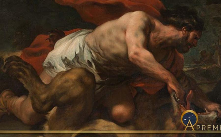 Samson and the Lion by Luca Giordano (1694) Museo del Prado (Public Domain)