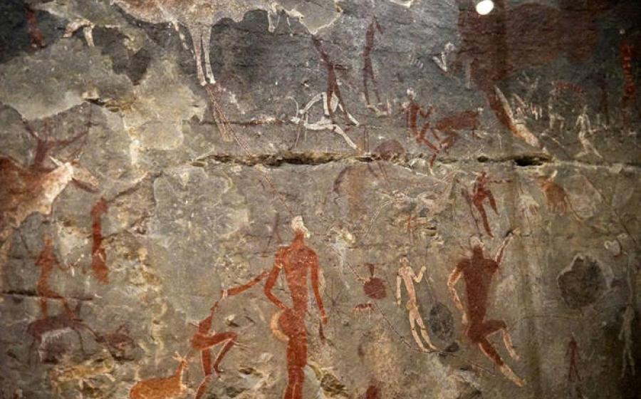 A section of the Linton Panel, with San people dancing, 