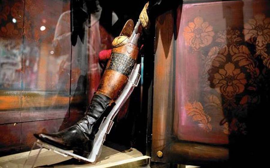 Gen. Santa Anna's prosthetic leg remains on display at the Illinois State Military Museum in Springfield. (Lane Christiansen / Chicago Tribune)