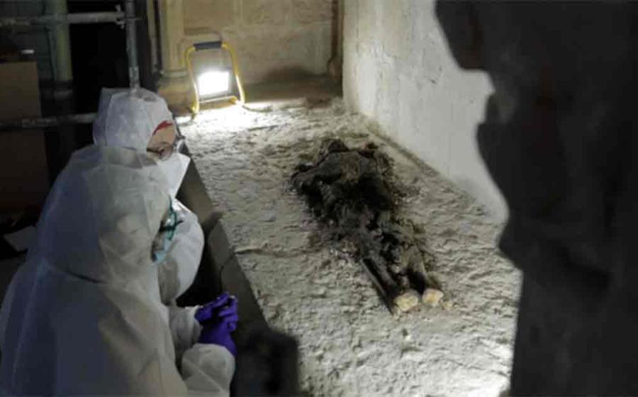 The discovery took place during works carried out in the north gallery of the monastery's Gothic cloister. Source: Department of Culture of the Generalitat of Catalonia