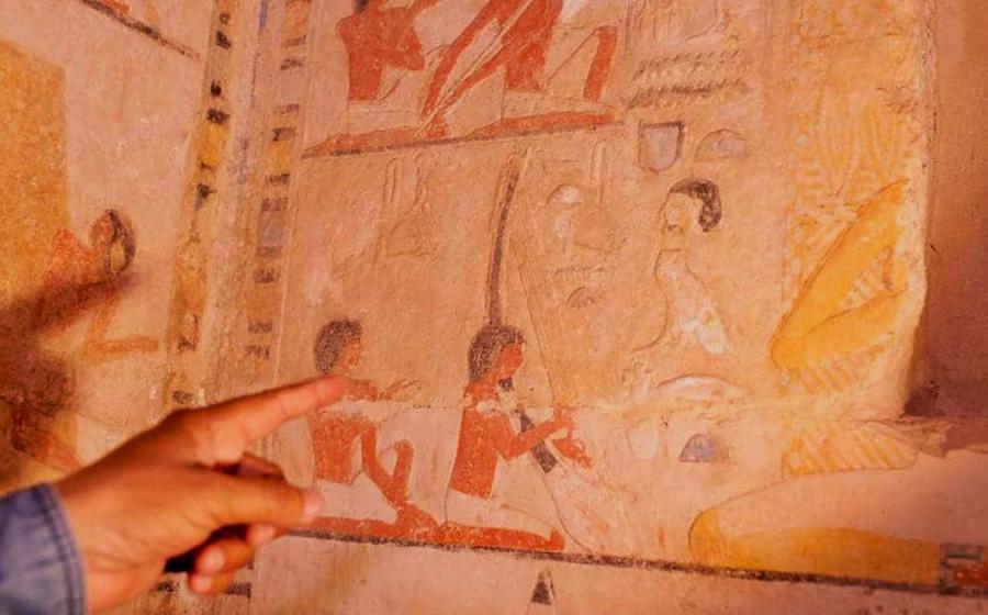 Decoration inside one of the tombs recently unearthed in Saqqara, Egypt. Source: Ministry of Tourism and Antiquities
