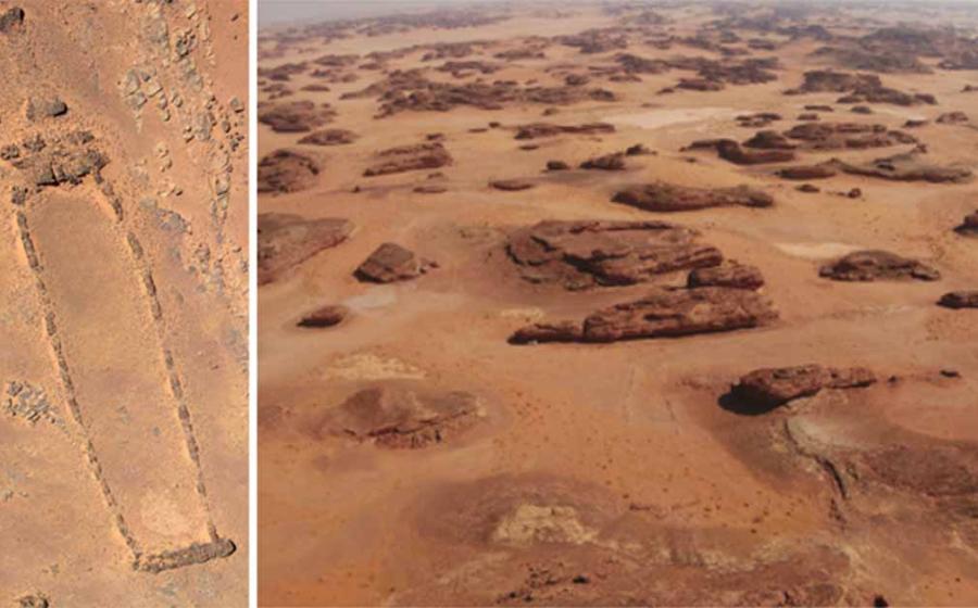 Aerial view of the Saudi Arabian mustatil excavated for the study. Source: Kennedy et al. - PLOS ONE / CC-BY 4.0