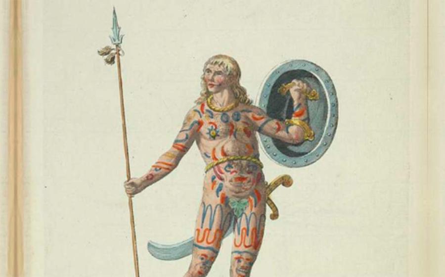 Drawing of male Pict. Source: Public Domain