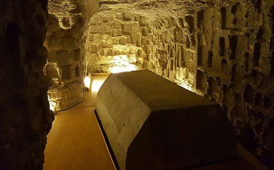 One of the Serapeum sarcophagi in Saqqara, Egypt. 