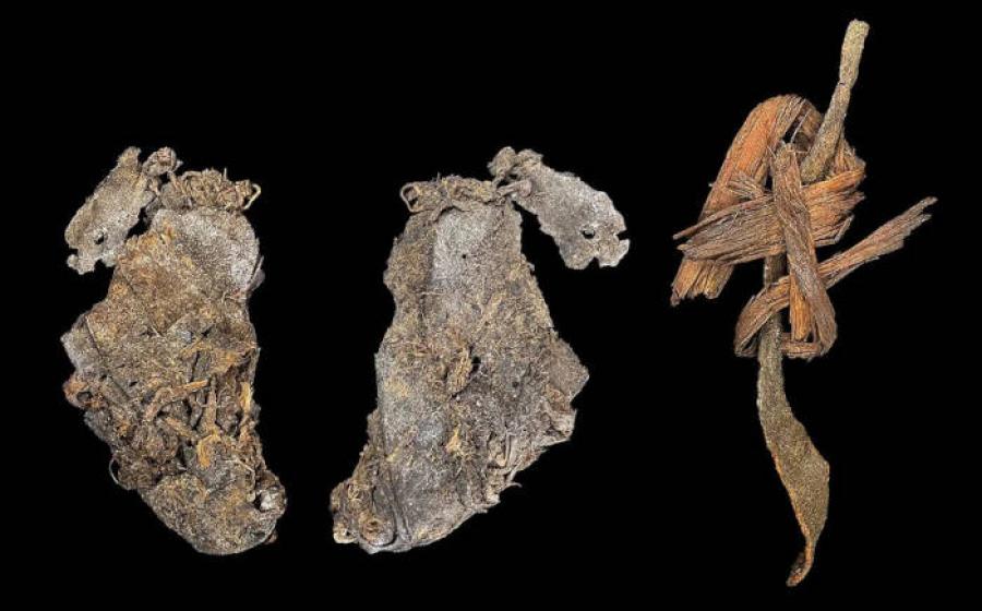 Sewn hide discovered in Oregon's Cougar Mountain Cave rock shelter.