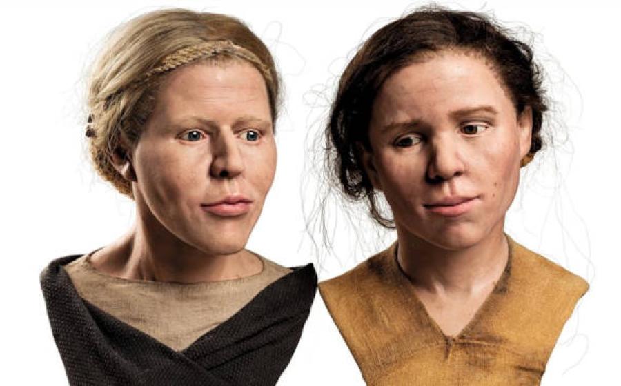 Anthropological reconstruction of the two Neolithic sisters discovered in a mining shaft in the Czech Republic's Krumlov Forest