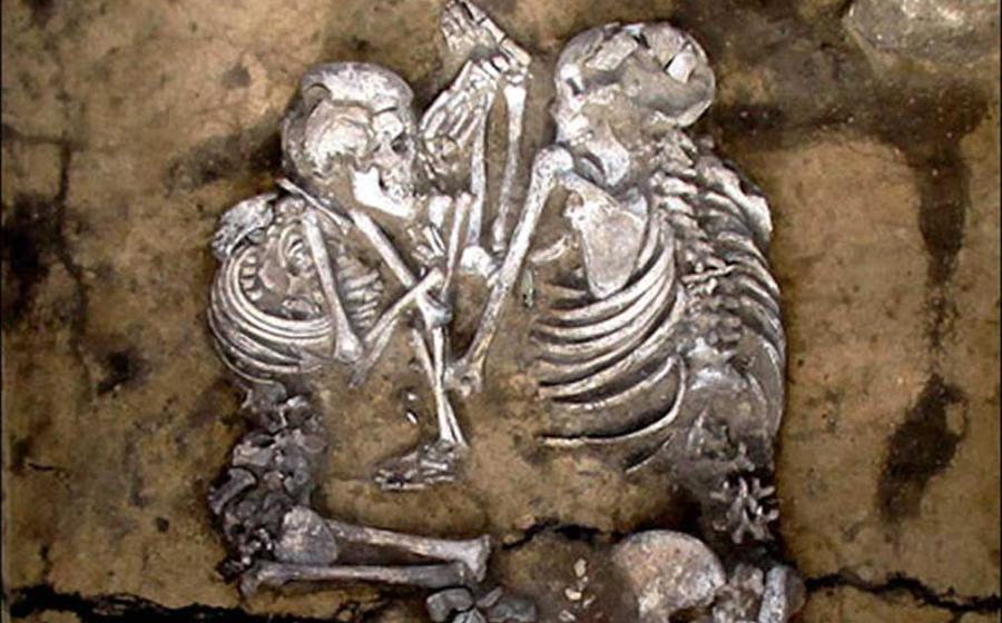 Adult couple in embrace from Siberia.