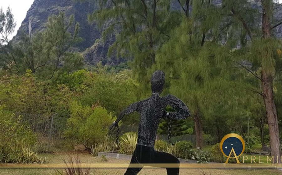 Le Morne Brabant, UNESCO world heritage site with depiction of a runaway slave.