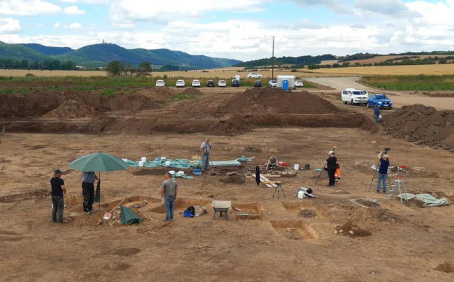 Excavation in 2020 at the pre-Slavic cemetery of Brücken, Mansfeld-Südharz District (Saxony-Anhalt), Germany.