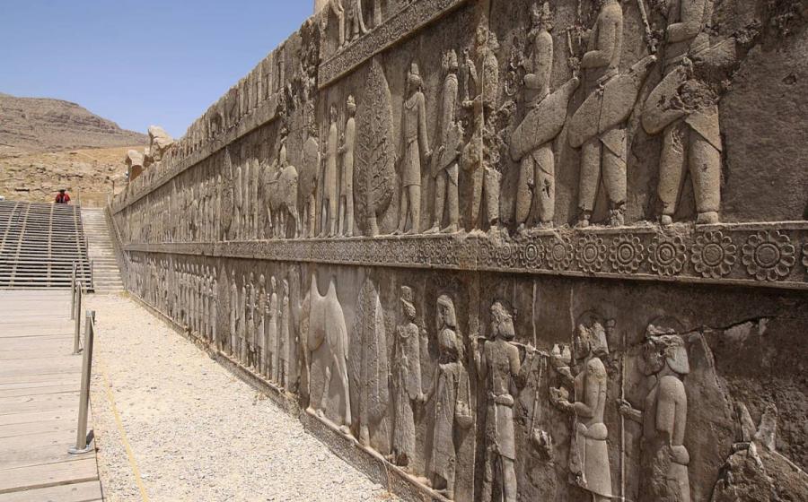 Sogdian merchants on a relief from Persepolis, Iran. 