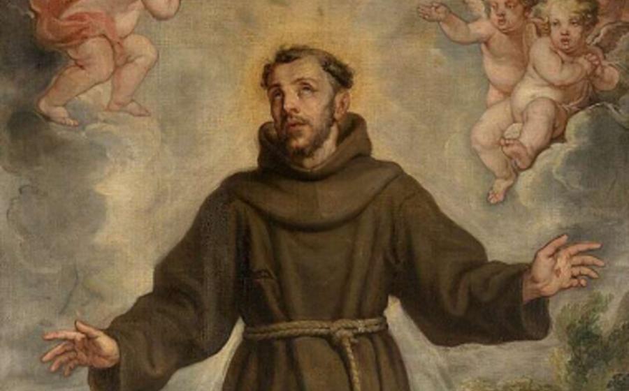 St Francis of Assisi painting extract.  