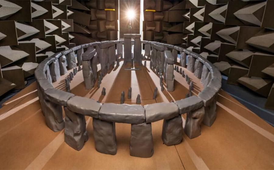 A team from the University of Salford has built a scale model of Stonehenge to test the acoustics of the famous Neolithic structure. Source: Acoustics Research Centre / University of Salford