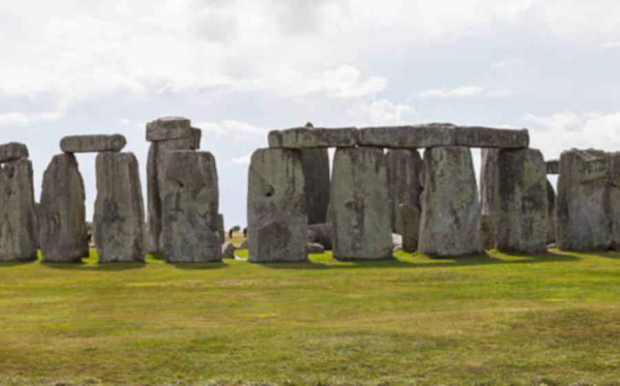 The Neolithic standing stone circle at Stonehenge, on the Salisbury plain in Wiltshire, England.