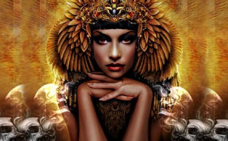 Detail of an artistic representation of an Egyptian vampire queen. Before the Egyptians, there were Sumerian vampires. 