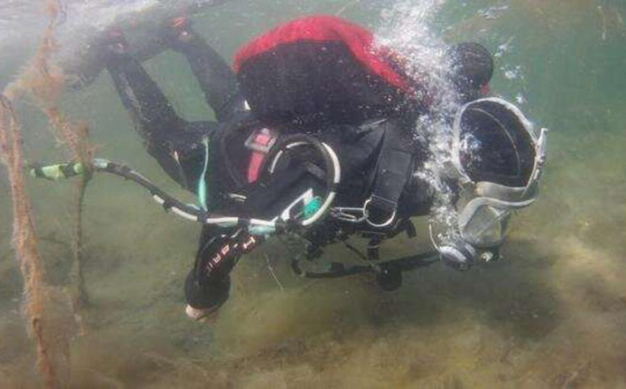 Divers from the University of Gothenburg, Sweden at the site of the Swedish cog ship shipwreck off the west coast of the country, which is one of the oldest cog shipwrecks ever found in Europe. (University of Gothenburg / PHYS)