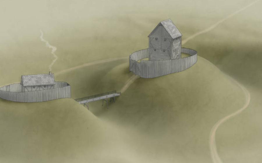 Digital artistic impression of the castle detected by Lidar Uesslingen-Buch in northeastern Switzerland.