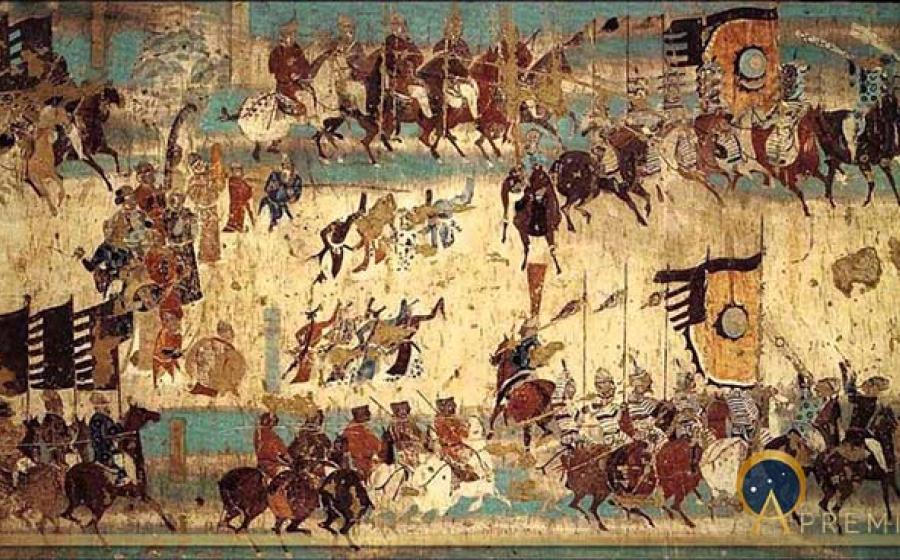 Mural of Turkic cavalry, Beshbalik (10th Century)(CC0)