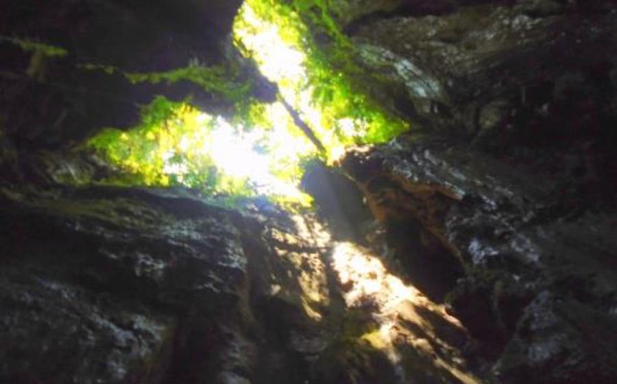 The open chamber near the first descent in the Tayu Jee branch of the Tayos Caves.