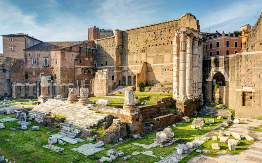 The Temple of Mars Ultor, constructed under Caesar Augustus in Rome’s Forum of Augustus