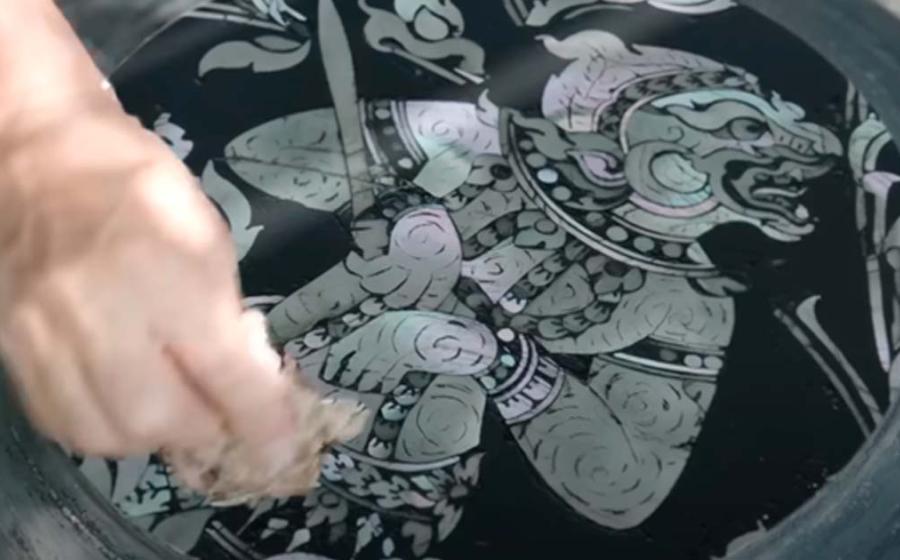 Carved mother-of-pearl Thai art. Source: YouTube Screenshot / Insider Business.