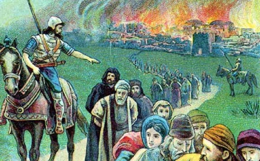 Depiction of the Captivity of Judah.   Source: The Providence Lithograph Company / Public domain