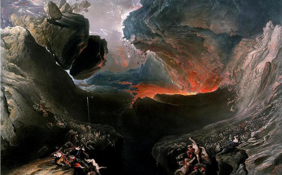 John Martin's The End of the World, which depicts the "destruction of Babylon and the material world by natural cataclysm”. (Public Domain)