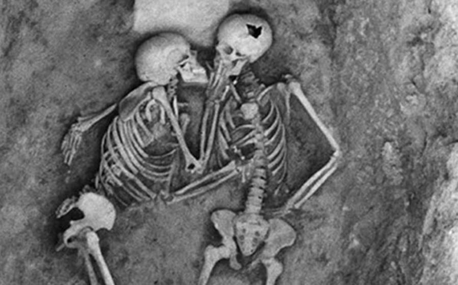 Hansanlu Lovers skeletons close up of torsos and skulls 