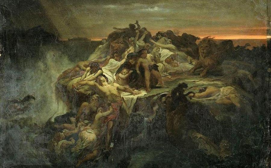 The Great Deluge, a global flood. (1869). 