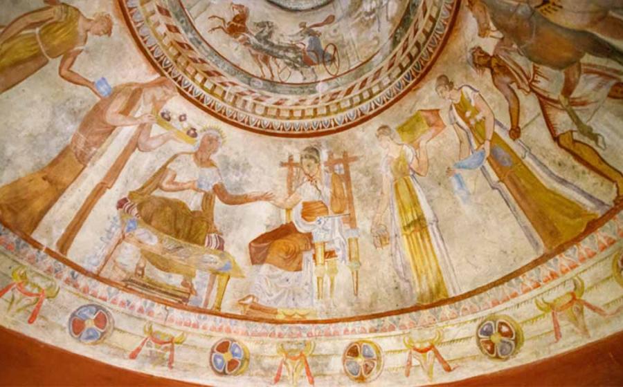 Thracian Tomb of Kazanlak, Bulgaria - ceiling fragment (replica).       Source: tonya kolarova/Adobe Stock