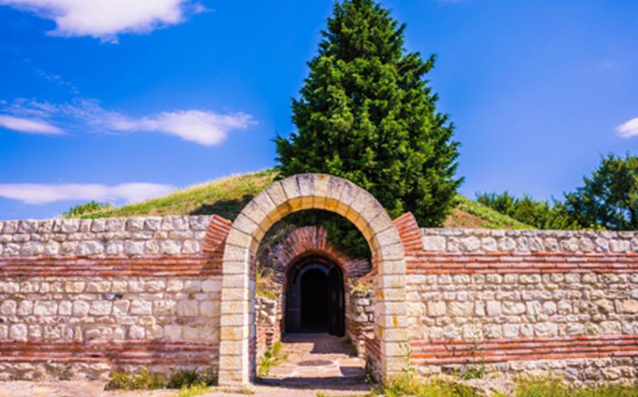 Entrance to the Ancient Thracian tomb Heroon in Pomorie, Bulgaria. Source: Ekaterina Senyutina / Adobe Stock
