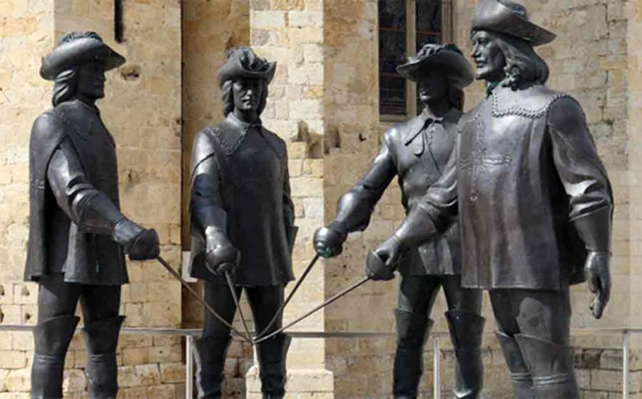 The three musketeers in Condom, France. Source: Migeli Barrios/Adobe Stock