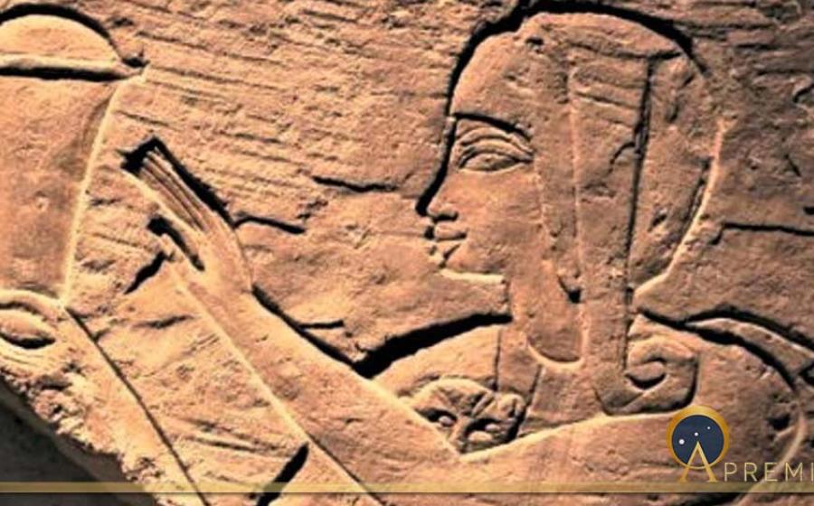 Limestone relief of Crown Prince Thutmose in the role of high priest. Saqqara. Neues Museum, Berlin. Design by Anand N. Balaji (Merja Attia); Deriv.