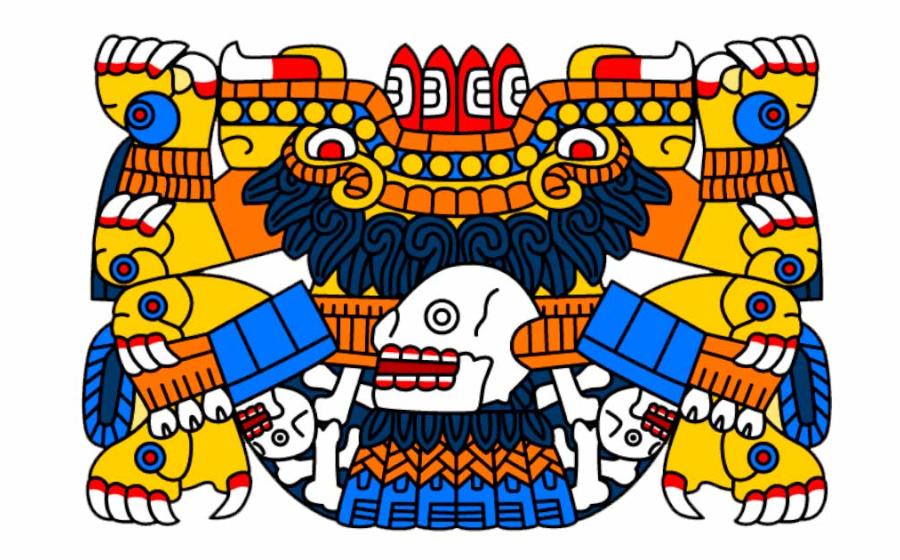 A modern depiction of the Aztec fertility goddess Tlaltecuhtli. Source: Public Domain