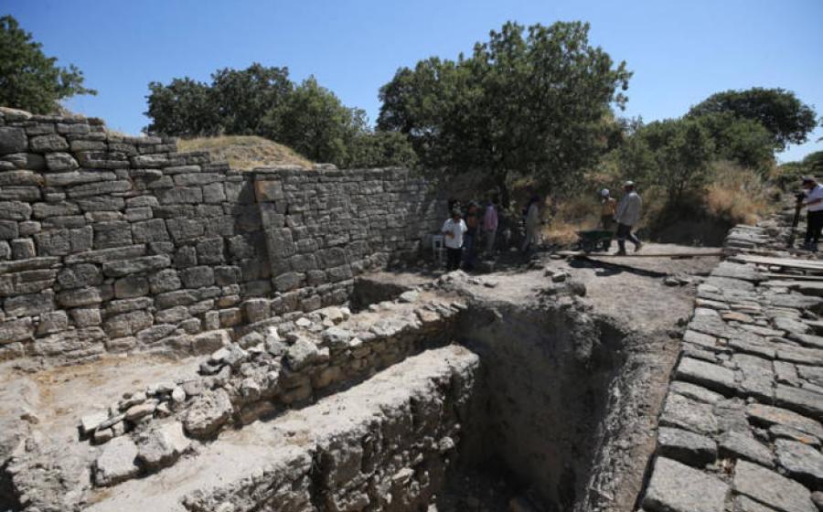 Archaeological excavations at the ancient city of Troy in Çanakkale, Turkey