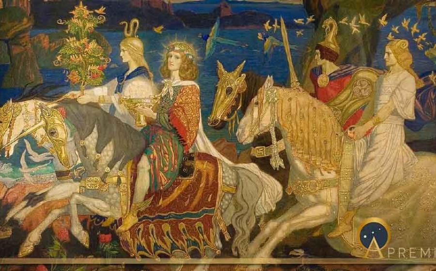 The Tuatha Dé Danann as depicted in John Duncan's Riders of the Sidhe (1911) (Public Domain)