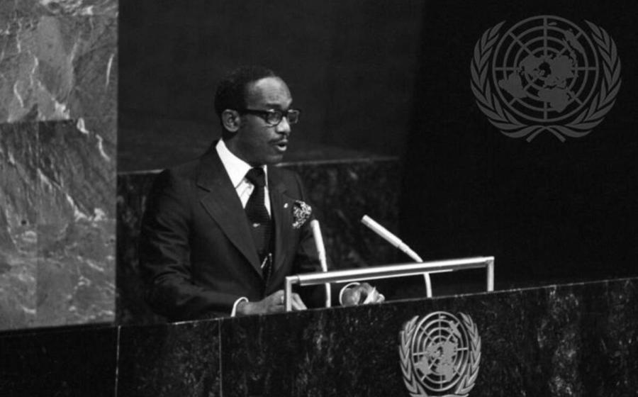 Sir Eric M. Gairy, Prime Minister and Minister for Foreign Affairs of Grenada, addressing the General Assembly on 12 October, 1978. 