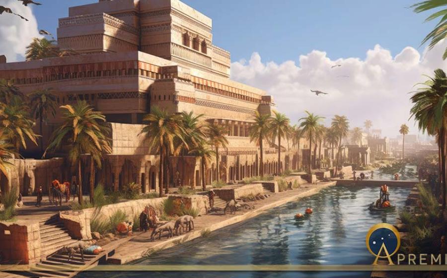 Archaeologist Dr Van Ess speculate a third of Uruk was covered in gardens and canals on stead of streets were used. AI generated ( Rick / Adobe Stock)