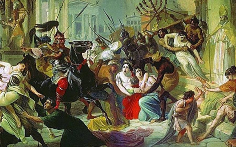 Sack of Rome’ by Karl Briullov. (1833-1836) in the Tretyakov Gallery, Moscow. This painting is showing the Vandal king Gaiseric sacking Rome