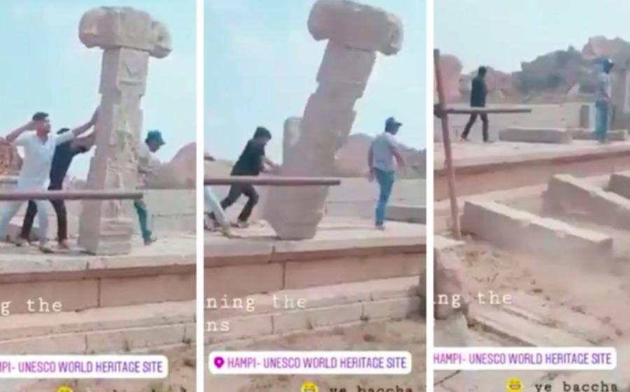 Hampi’s UNESCO world heritage site being wrecked by vandals.