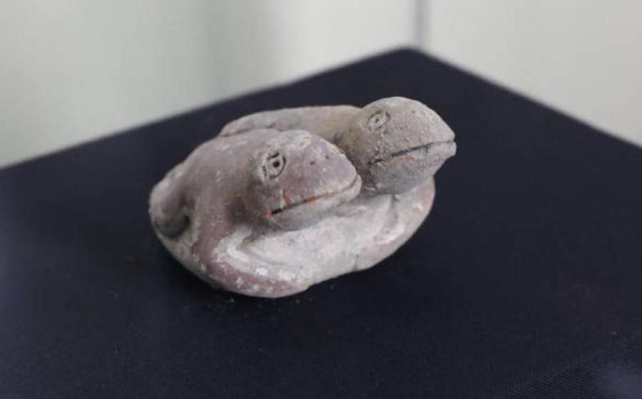 The dual representation of toads, discovered at the 3,800-year-old Vichama site in Peru