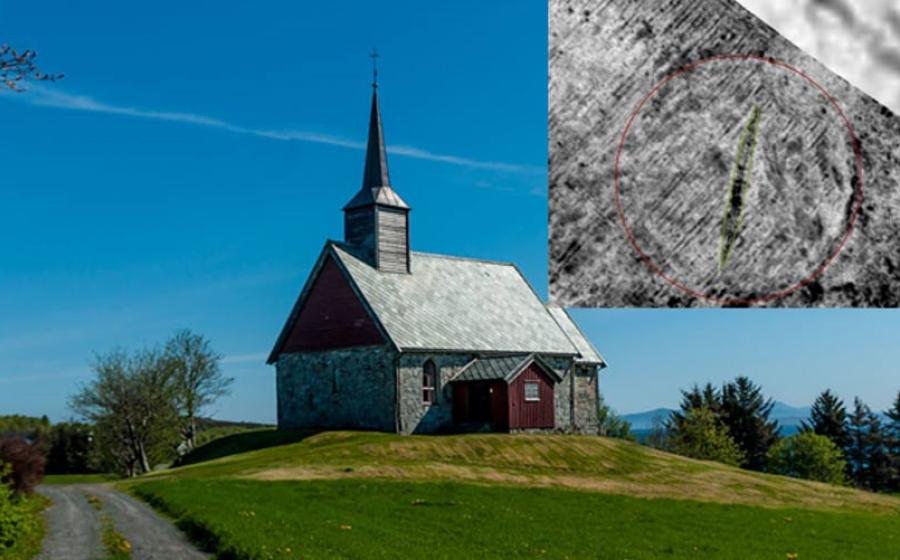 The Viking ship burial was found by the old Edøy church in Norway. 