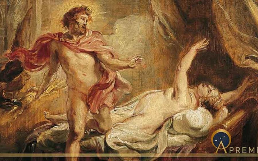 Death of Semele, caused by the Theophany of Zeus without a mortal disguise, by Peter Paul Rubens (1640) (Public Domain)