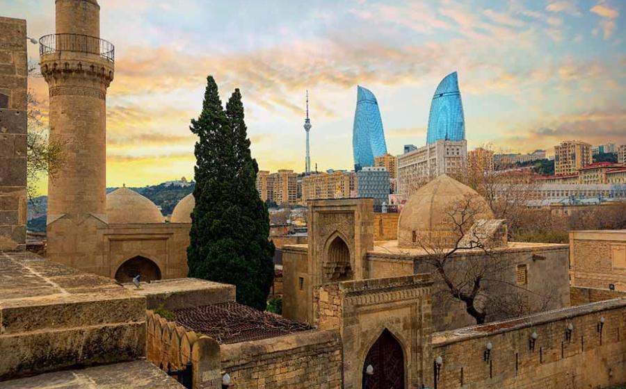 Azerbaijan's Walled City of Baku holds centuries of bloody history and early oil wealth, and now its skyline is a mixture of ancient, modern and contemporary architecture. 		Source: Boris Stroujko / Adobe Stock