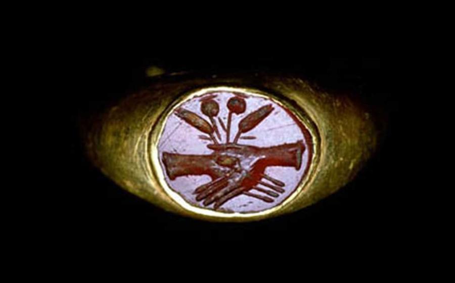 A Roman Ring with Linked Hands – this was a popular design for Roman wedding rings. 