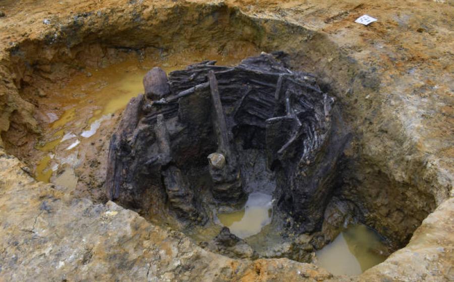 Roman wicker well discovered in Norfolk, England.