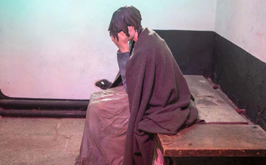 A model of an impoverished woman inside Wicklow Gaol. 