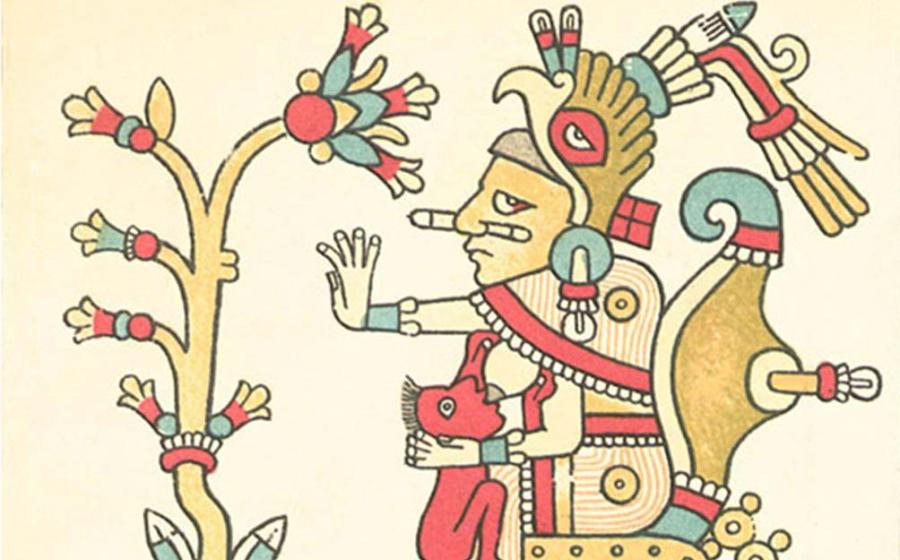Xochiquetzal, with flower (Codex Fejérváry-Mayer, page 29) 